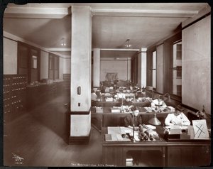 Women Working in an Office at the Metropolitan Life Insurance Co., New York